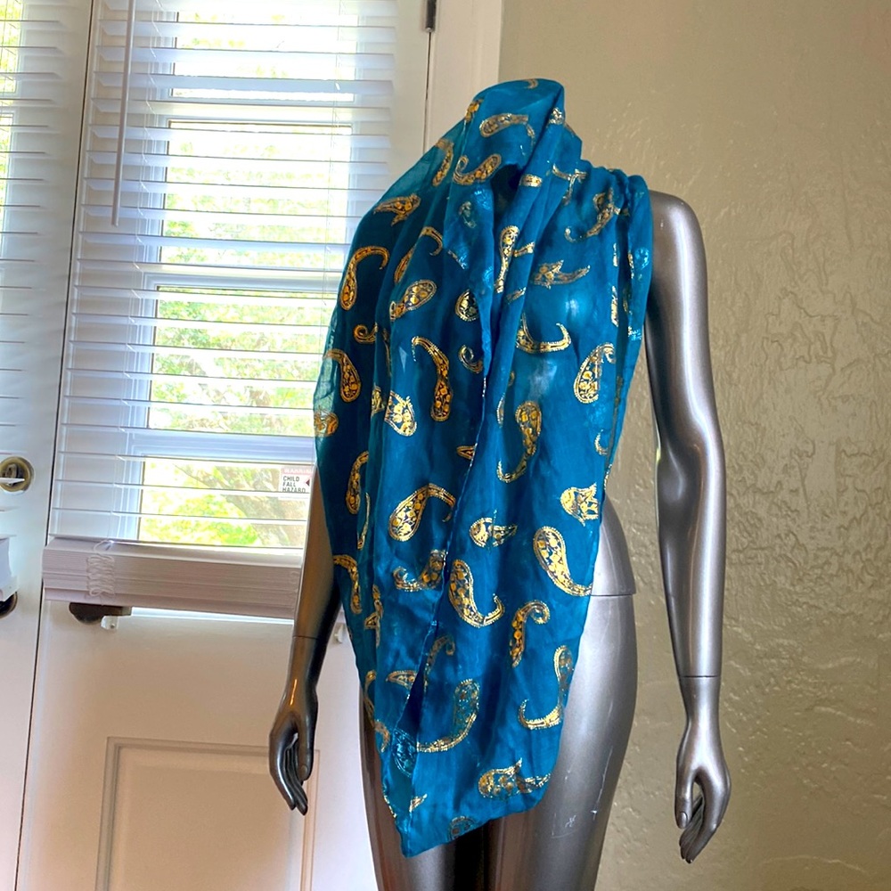 Teal green infinity scarf